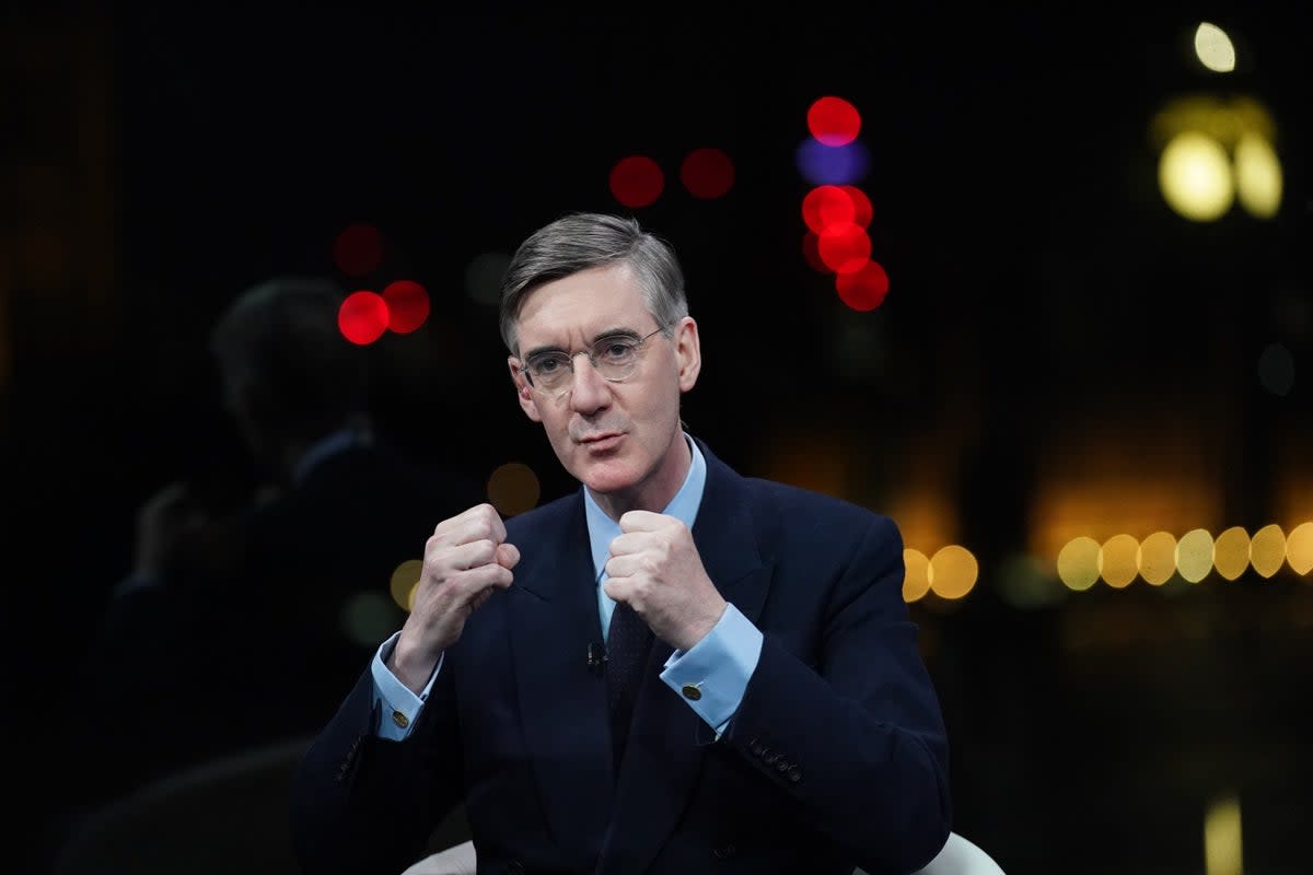Jacob Rees-Mogg in the studio at GB News (PA Wire)