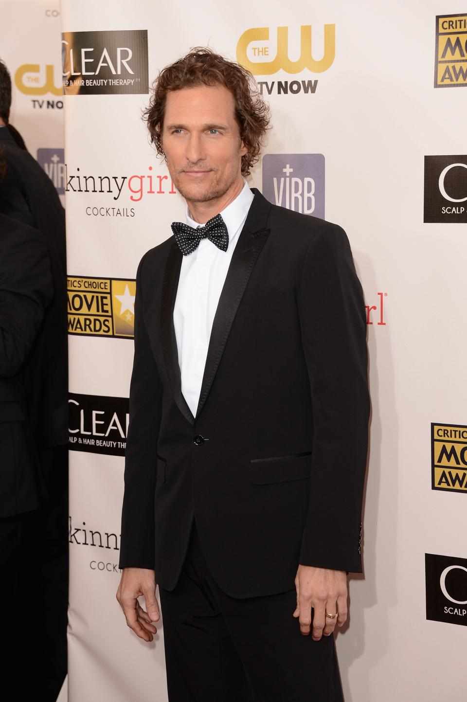 SANTA MONICA, CA - JANUARY 10: Actor Matthew McConaughey attends the 18th Annual Critics' Choice Movie Awards held at Barker Hangar on January 10, 2013 in Santa Monica, California. (Photo by Jason Merritt/Getty Images)