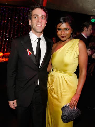 Christopher Polk/Getty BJ Novak and Mindy Kaling at the Golden Globes 2010