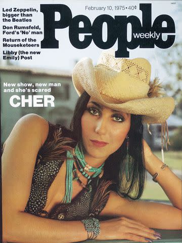 <p>Cher on the cover of PEOPLE in 1975</p>