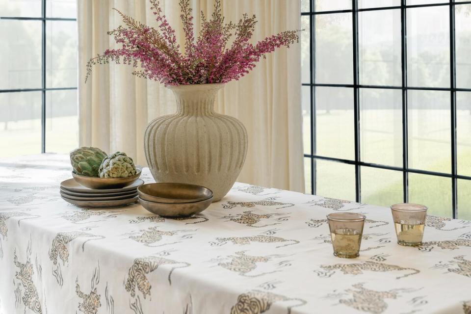 A table cloth from the newly launched collection by The Inside