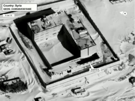 A satellite view of part of the Sednaya prison complex near Damascus, Syria is seen in a still image from a video briefing provided by the U.S. State Department on May 15, 2017. Department of State/Handout via REUTERS