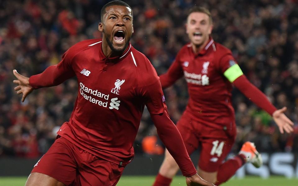 Georginio Wijnaldum (left) – Jurgen Klopp invokes memory of 2019 victory over Barcelona as Liverpool seek Italian miracle