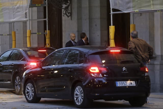 Supreme Court judge Manuel Marchena, centre, arriving at court