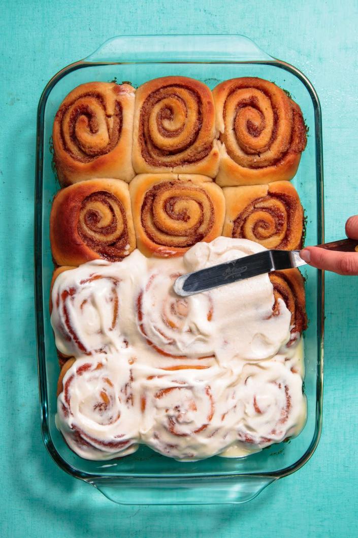 <p>This recipe is a great jumping off point if you're trying to make morning rolls of <em>any</em> type. Add cardamom and dried cherries to the filling, or even a bit of orange juice and zest to the glaze. </p><p>Get the <strong><a href="https://www.delish.com/cooking/recipe-ideas/a22813921/cinnamon-rolls-recipe/" rel="nofollow noopener" target="_blank" data-ylk="slk:Classic Cinnamon Rolls recipe" class="link ">Classic Cinnamon Rolls recipe</a>. </strong></p>