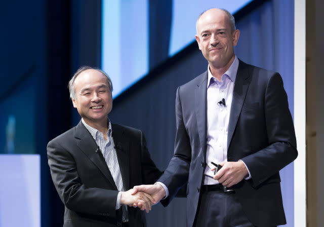 Softbank CEO Masayoshi Son and ARM CEO Simon Segars