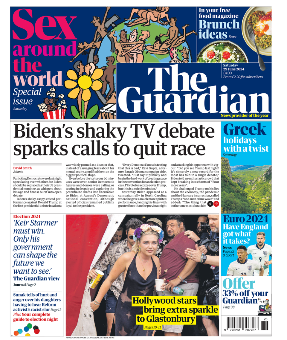 The Guardian: Biden's shaky TV debate sparks calls to quit race