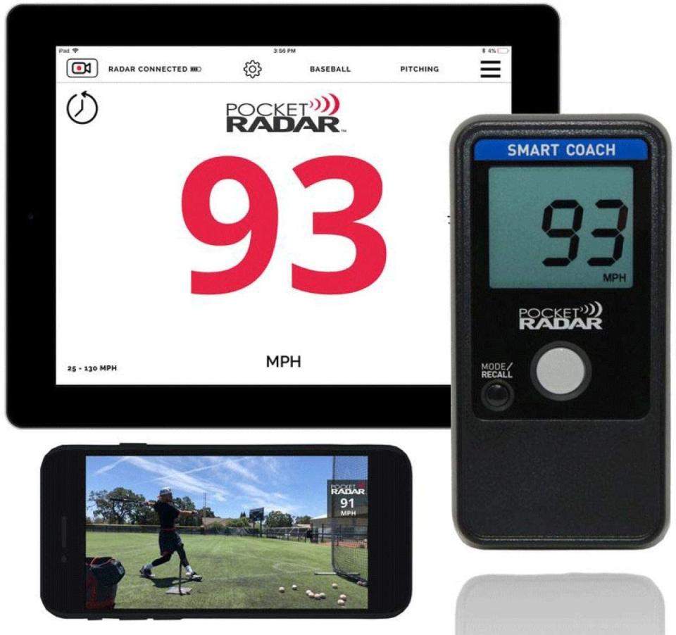 Pocket Radar Smart Coach/Bluetooth App Enabled Radar Gun. (Image via Amazon)