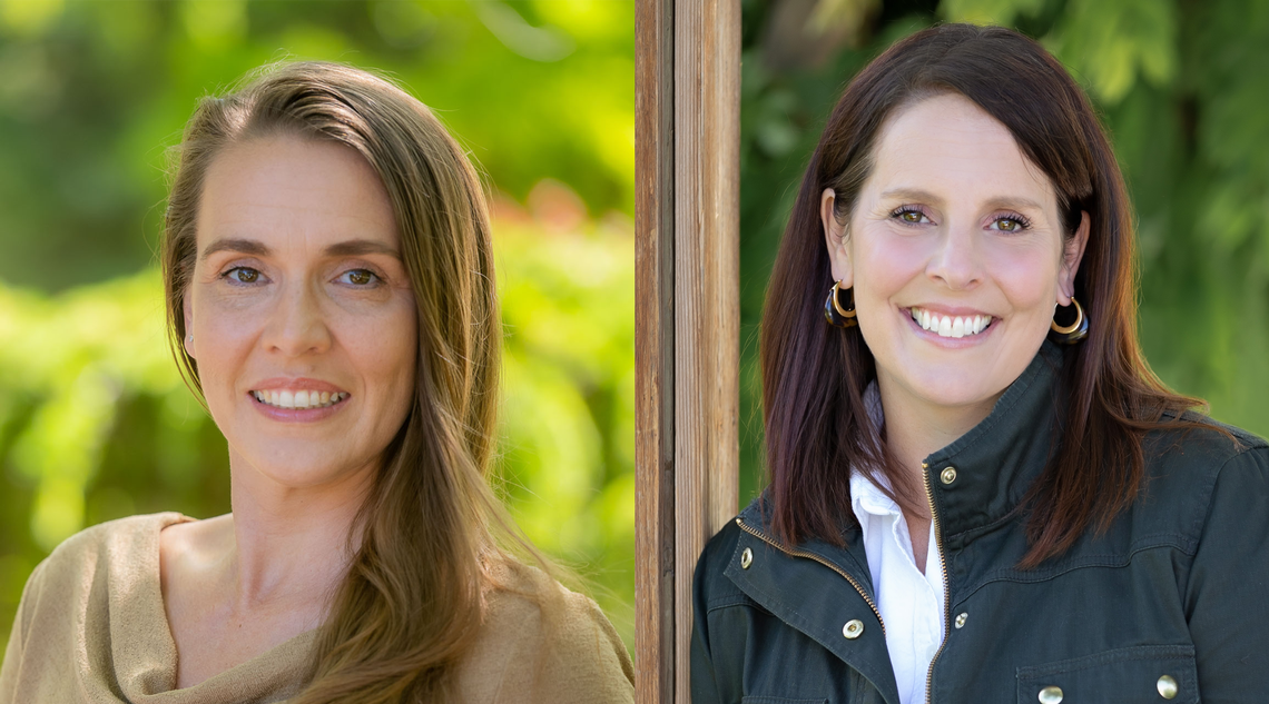 Aaron Michele Massey, left, and Brittany Gledhill, right, will face off on the Nov. 7 ballot for Kennewick School Board’s Director No. 4 seat.