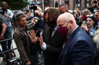 Actors Johnny Depp and Amber Heard at the High Court in London