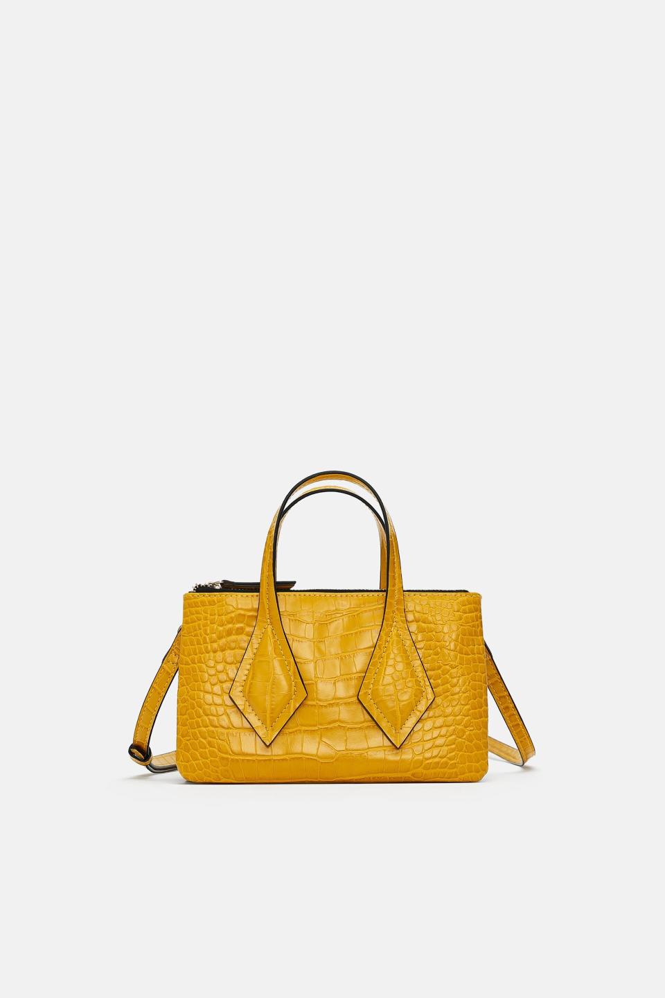 Embossed Mini Shopper Bag with Clasp