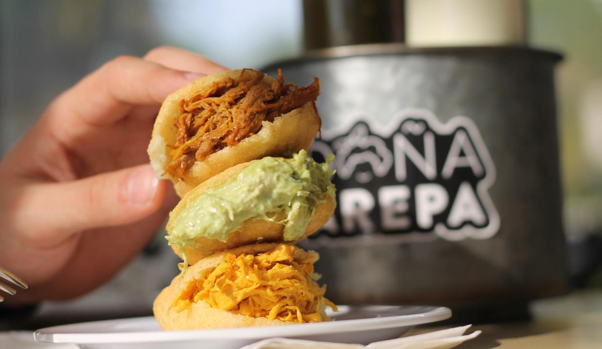 Venezuelan eatery Doña Arepa, located in Greenacres, serves arepas – stuffed corn cakes – and offers 20 filling options such as pork belly and cheese, fish and sweet plantain, and shredded beef with cheese and black beans.