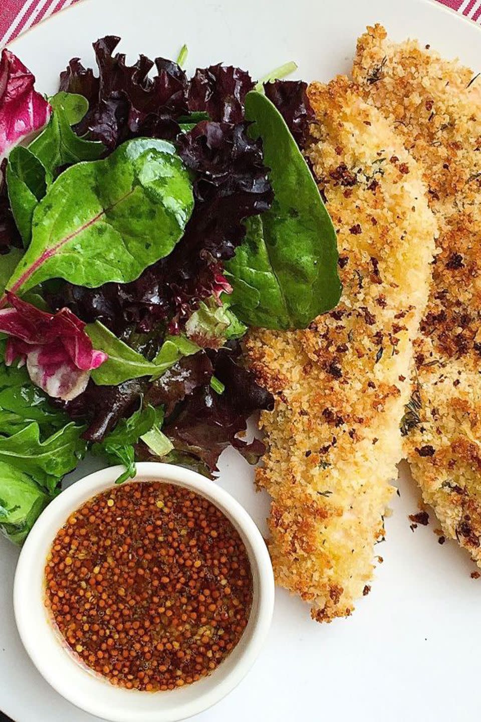 Oven Baked Chicken Fingers With Honey Mustard