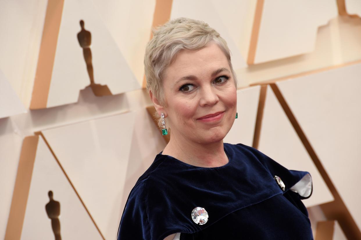 Olivia Colman walking on the red carpet at the 92nd Annual Academy Awards held at the Dolby Theatre in Hollywood, California on Feb. 9, 2020. (Photo by Sthanlee B. Mirador/Sipa USA)