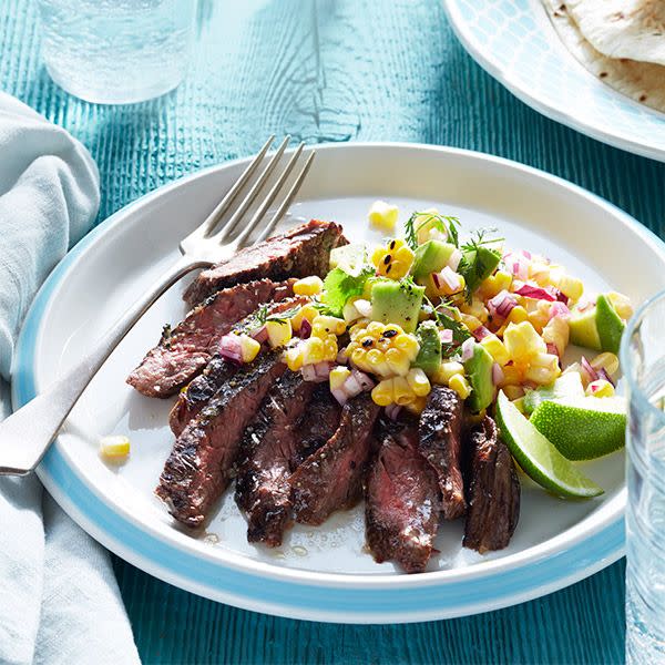 Grilled Skirt Steak With Charred Corn Salsa