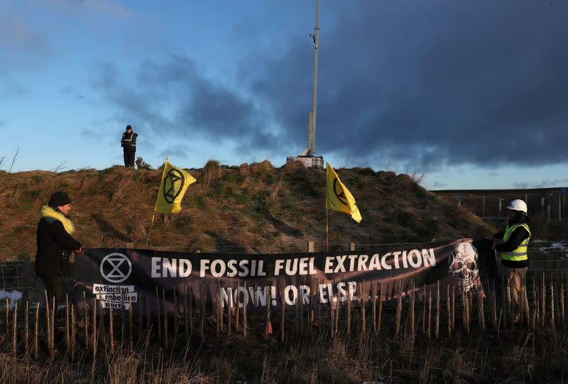 XR protest at Banks Group's open-cast coal mine in Bradley