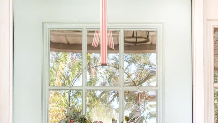 striped ribbon wreath