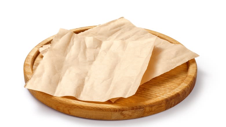 Creased parchment paper