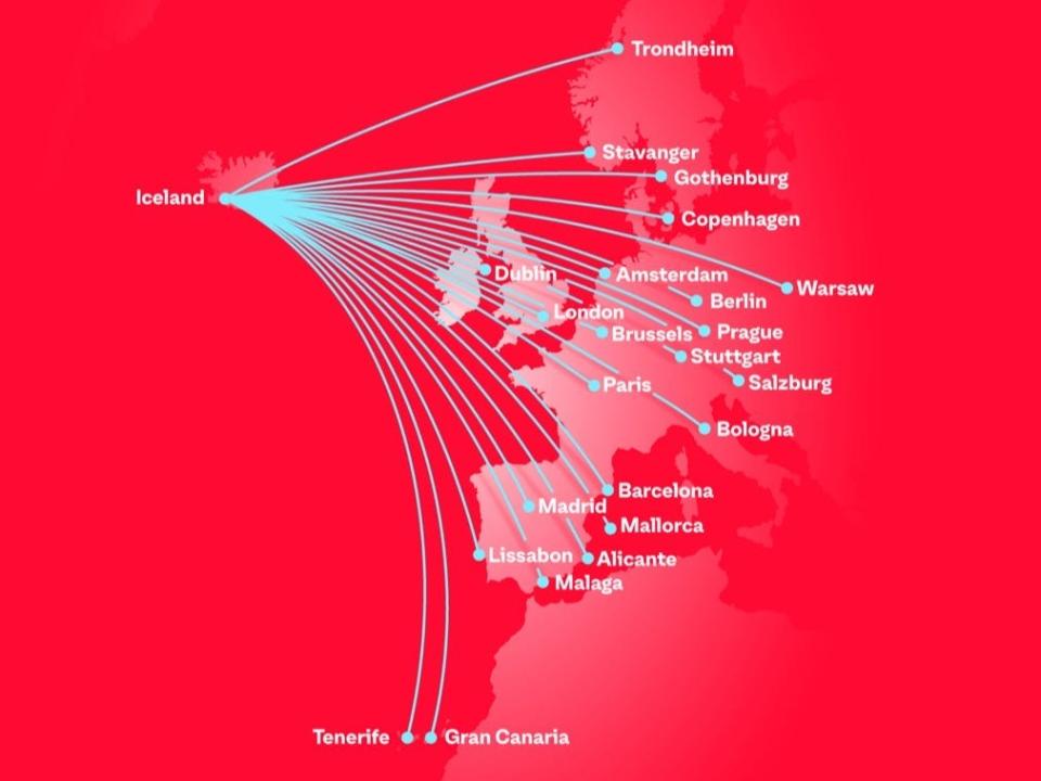 PLAY European route map from Iceland.