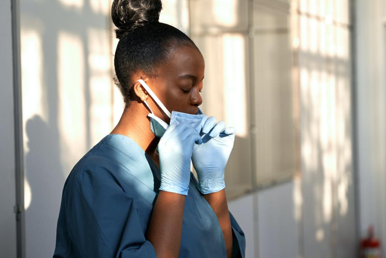 <a href="https://image.shutterstock.com/image-photo/tired-female-african-scrub-nurse-600w-1766425187.jpg" rel="nofollow noopener" target="_blank" data-ylk="slk:Shutterstock;elm:context_link;itc:0;sec:content-canvas" class="link ">Shutterstock</a>