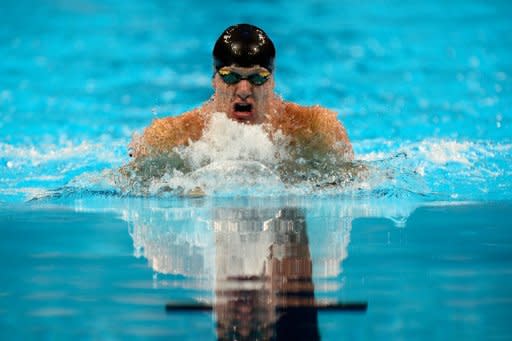 Brendan Hansen competes in the final heat of the men's 100m breaststroke at the US Olympic swimming trials on June 26. Hansen gave himself one more shot at an elusive individual Olympic gold medal as he won the men's 100m breaststroke at the US Olympic swimming trials