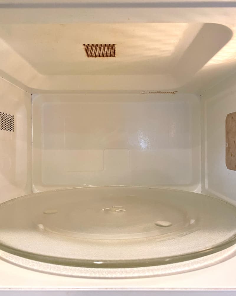 Inside of clean microwave.