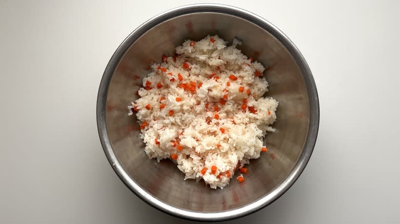 carrots and rice in bowl