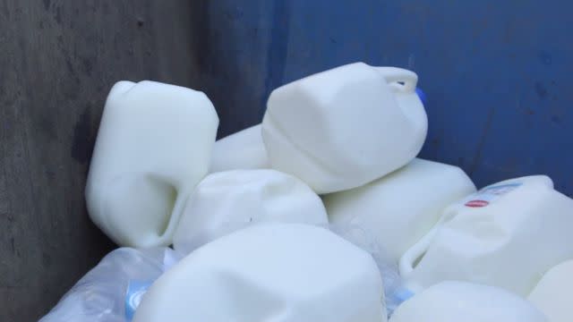 milk in dumpster