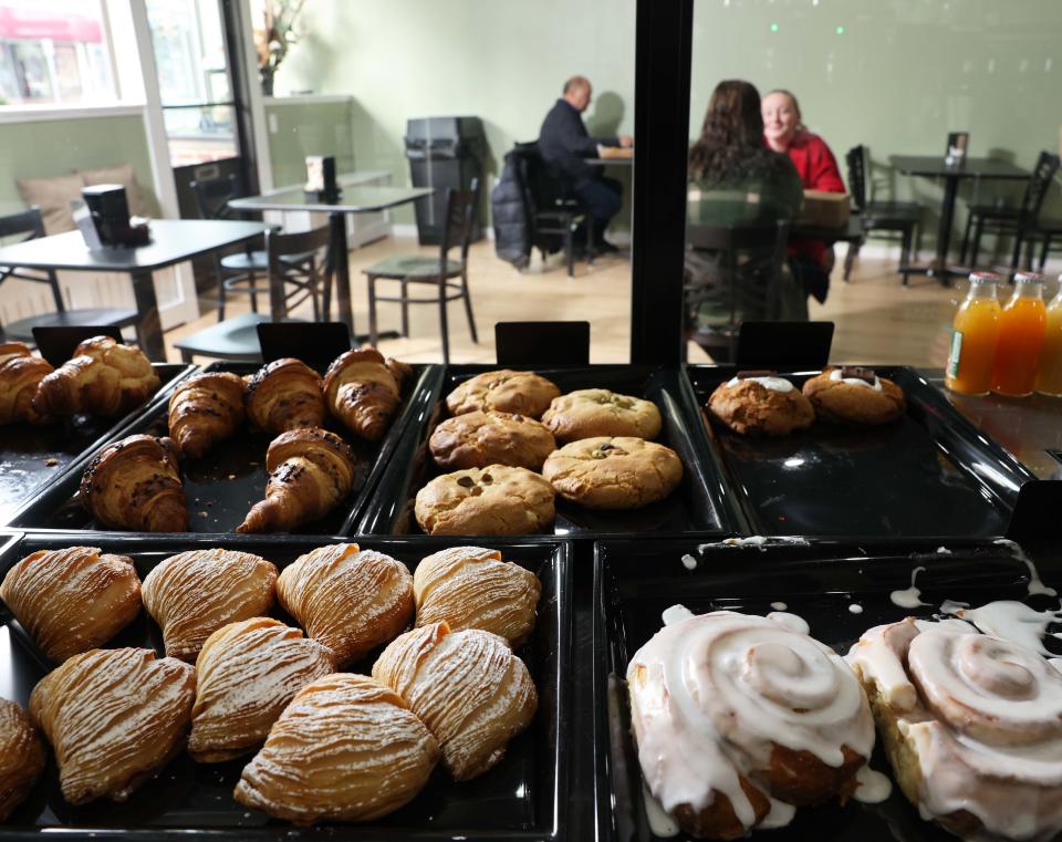 Cinnamon rolls and more pastries made at the Italian Gem Cafe, 19 Center St., Middleboro on Friday, Nov. 10, 2023.