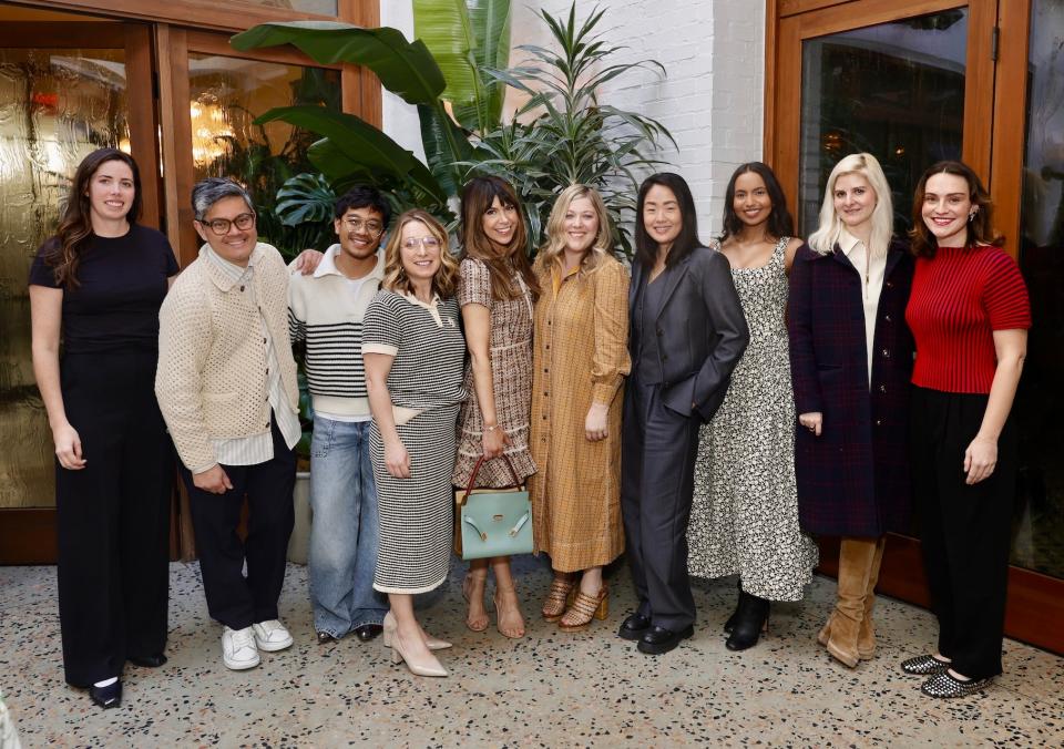 The Tory Burch special events and celebrity VIP styling team (left to right): Tierney Griff, Lawrence Libunao, Emil Aranda, Katie Crown, Glamour's Jessica Radloff, Maddie Hulstrom, Alison Cerrilla, Kayla Perry, Greta Ohaus, and Gigi Garrison.