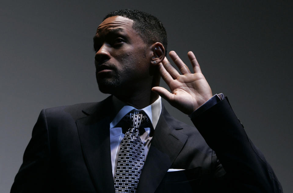 Actor Will Smith poses for photographers during the Japan premiere of the movie 