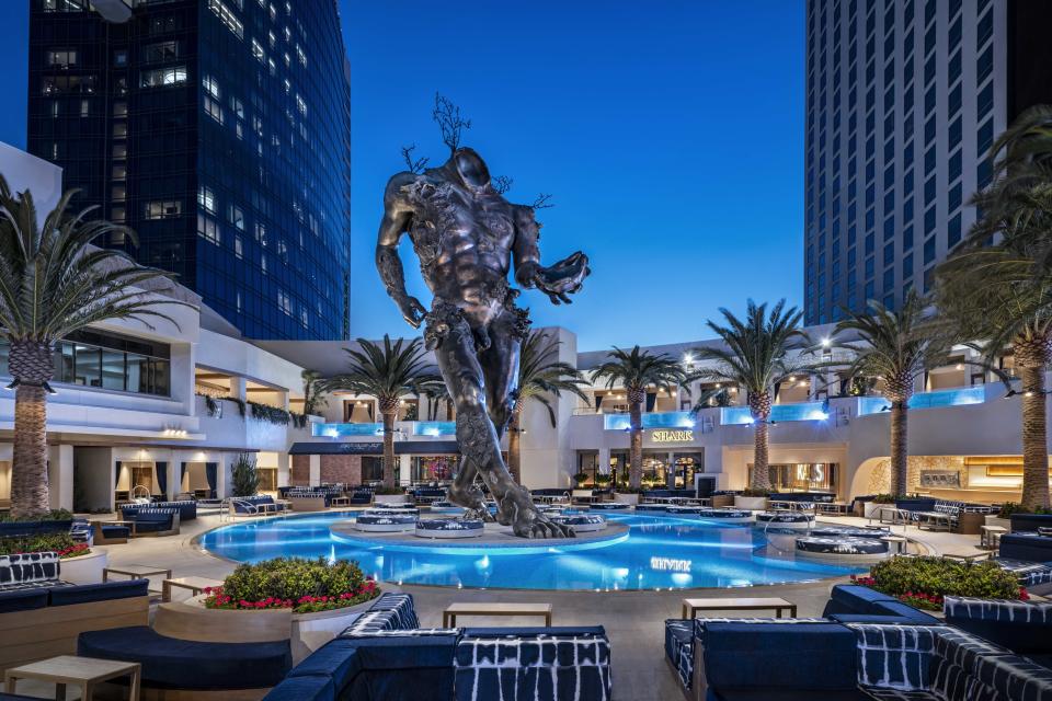 The newly unveiled Demon sculpture by Damien Hirst, at the Palms Casino Resort in Las Vegas.