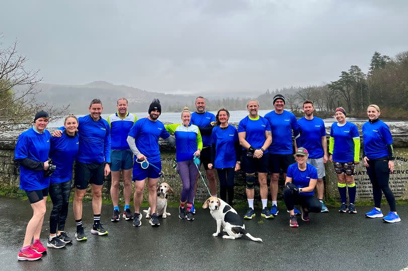 Paul's running team - complete with dogs