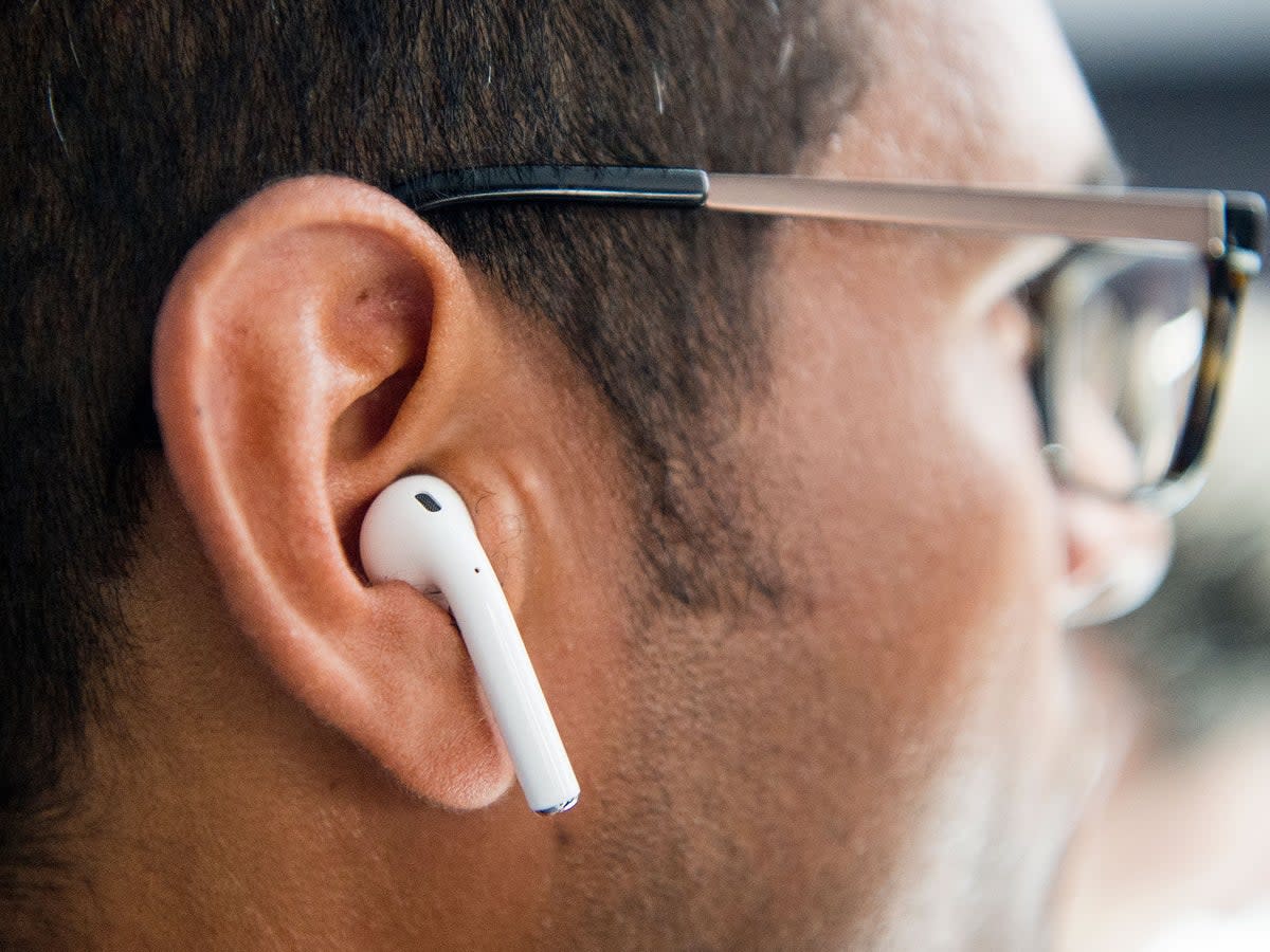 Apple wireless AirPods are tested during a media event at Bill Graham Civic Auditorium in San Francisco, California on September 07, 2016 (AFP via Getty Images)