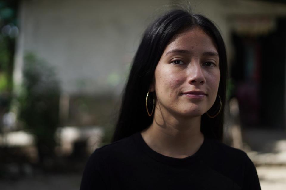 17-year-old Xochitl outside her home in Chalatenango, El Salvador (Victor Peña)