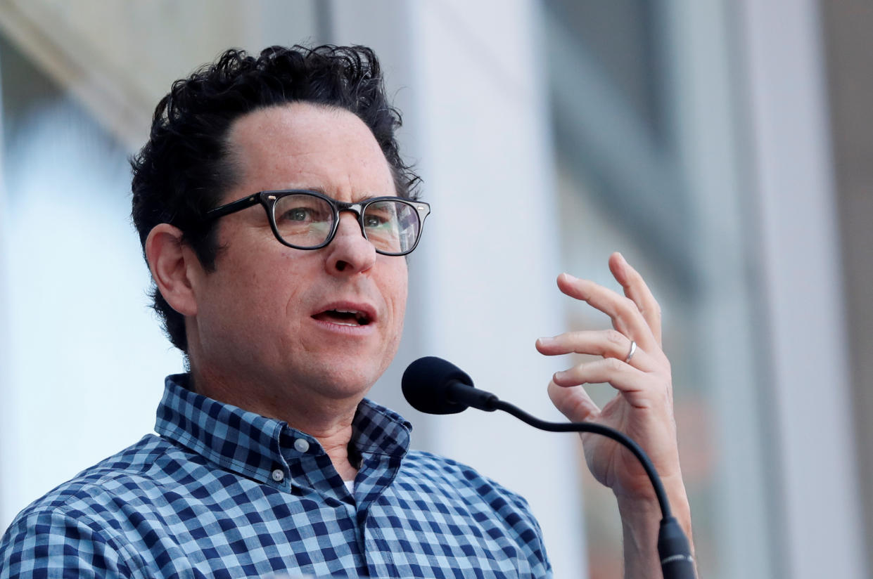 Director J.J. Abrams speaks during a ceremony to honor Mexican director Guillermo del Toro with a star on the Hollywood Walk of Fame in Los Angeles, California, U.S., August 6, 2019. REUTERS/Mario Anzuoni