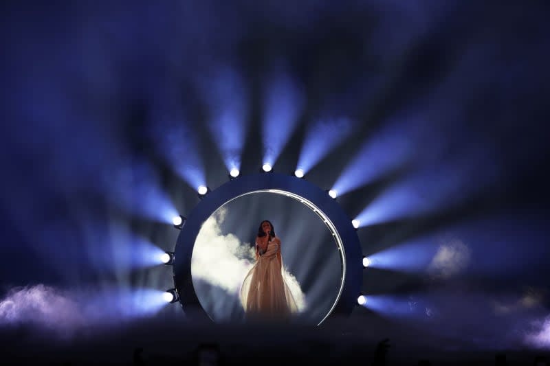 Eden Golan from Israel performs the song "Hurricane" on stage at the final of the Eurovision Song Contest (ESC) 2024 in the Malmo Arena. The motto of the world's biggest singing competition is "United By Music". Jens Büttner/dpa