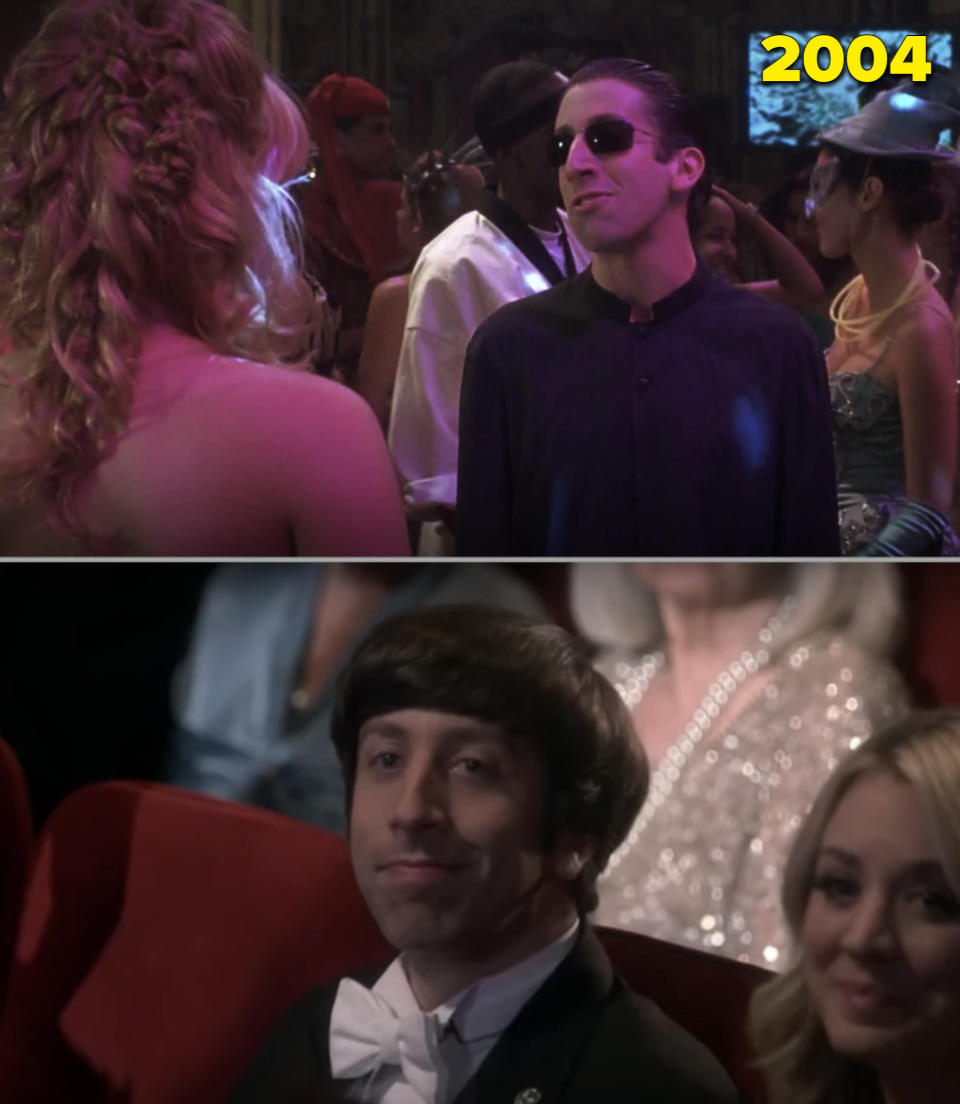 Simon at the Halloween party in &quot;A Cinderella Story&quot; vs. him in the final episode of &quot;The Big Bang Theory&quot;