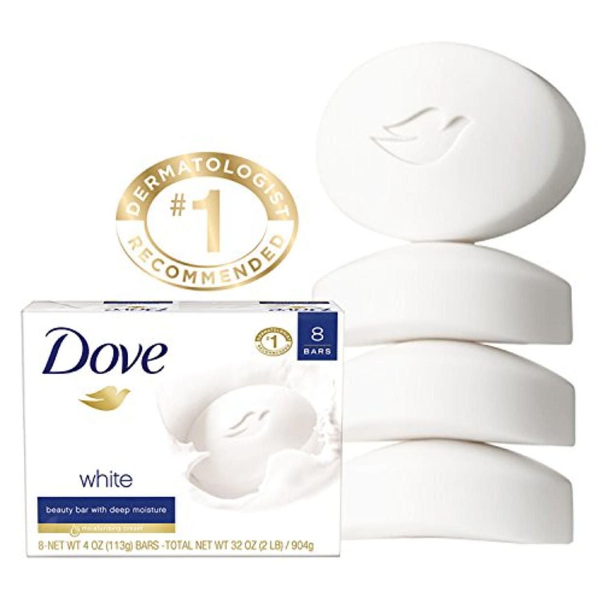 Dove Beauty Bar Gentle Skin Cleanser Moisturizing for Gentle Soft Skin Care Original Made With 1/4 Moisturizing Cream 3.17 oz, 3 Bars (AMAZON)
