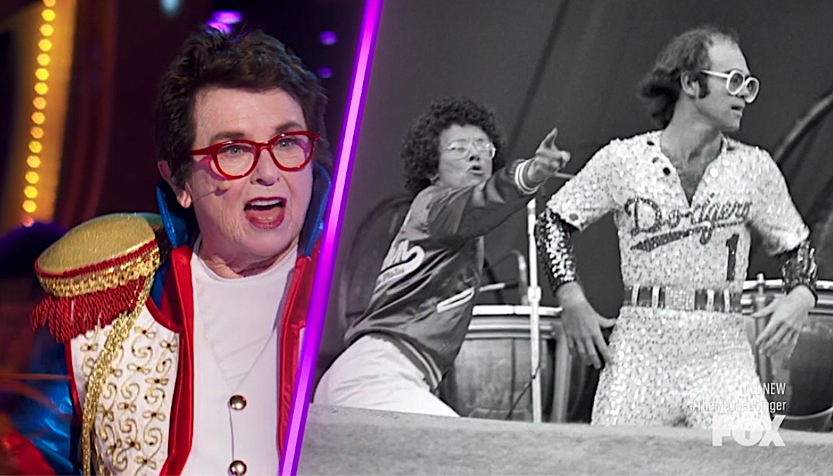 Tennis legend and activist Billie Jean King is unmasked on 'The Masked Singer' Season 10's Elton John Night. (Fox)