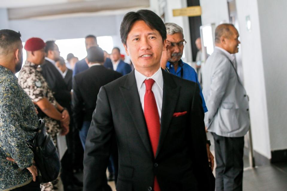 Former director of Semarak Konsortium Satu Sdn Bhd, Datuk Mohd Omar Mustapha, arrives at the Kuala Lumpur Court Complex June 21, 2023. 