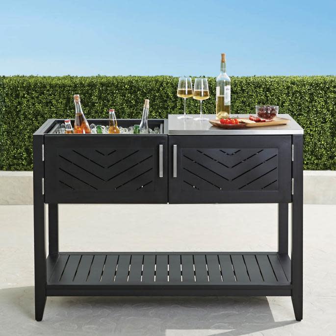 Frontgate sale, Westport Console with Beverage Tub in Aluminum