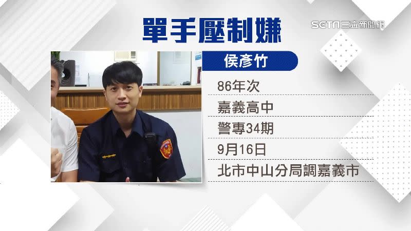 侯姓員警僅25歲，剛從台北調回嘉義。