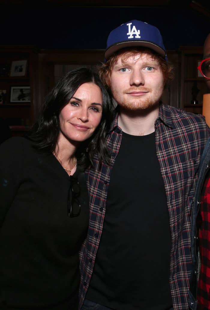 Courteney Cox and Ed Sheeran