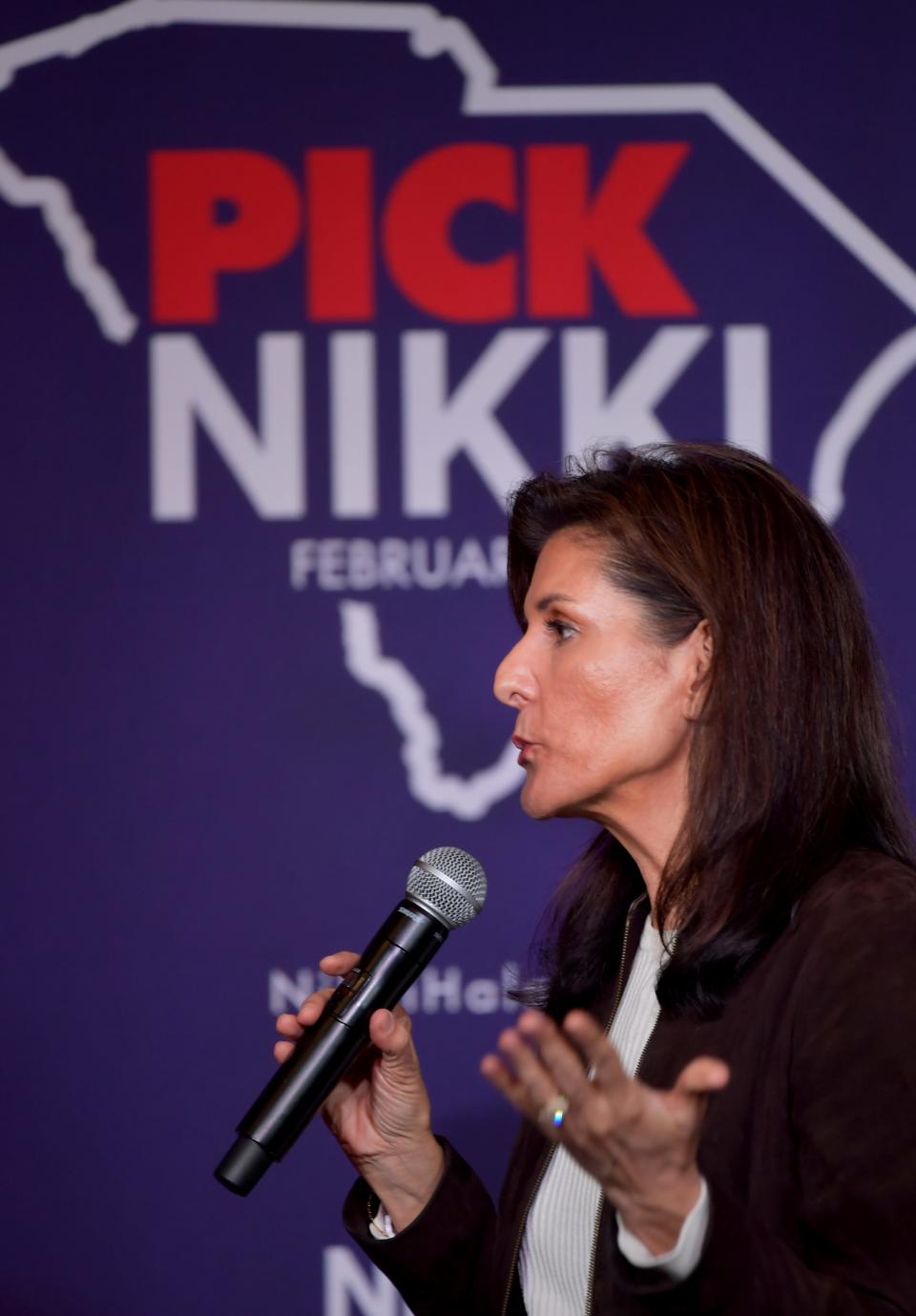 Nikki Haley brought her presidential campaign to the Indigo Hall in the heart of downtown Spartanburg on Feb. 5, 2024. Haley talked about a wide range of issues from education to helping veterans.