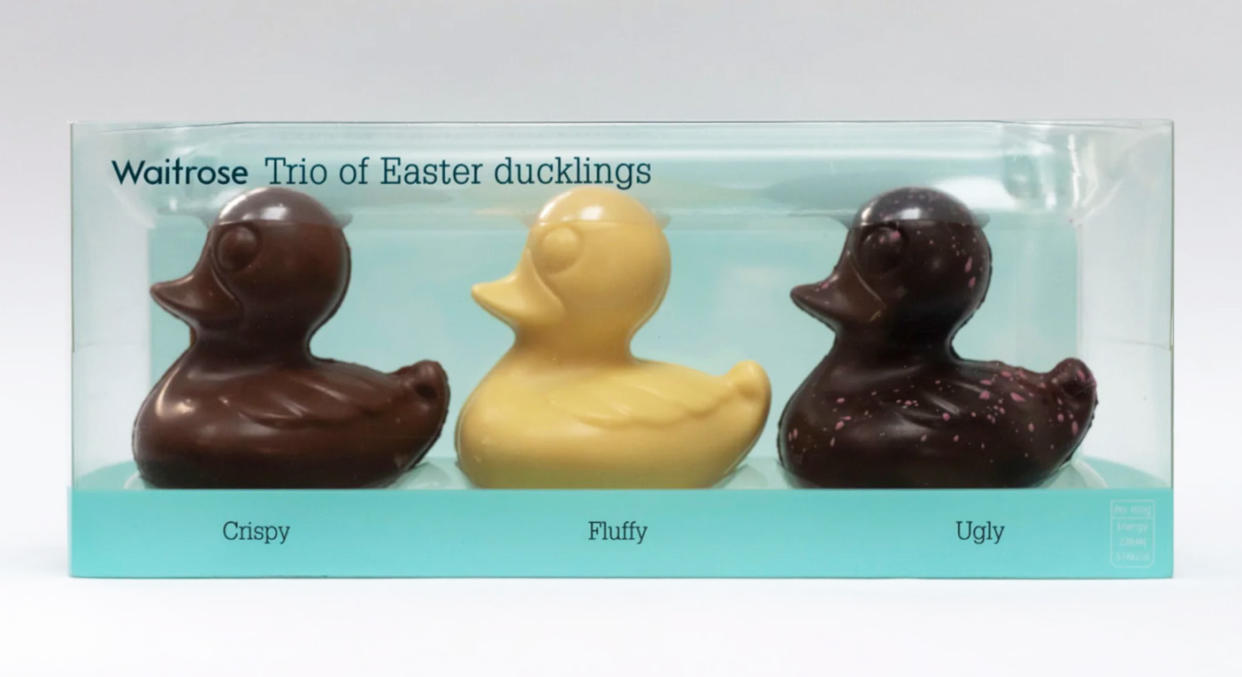 Complaints have been made about the “ugly” dark chocolate duckling. [Photo: Waitrose]