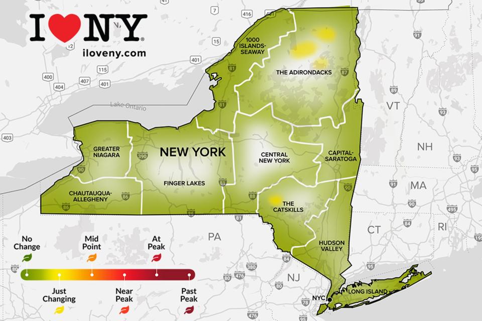 New York State fall foliage map