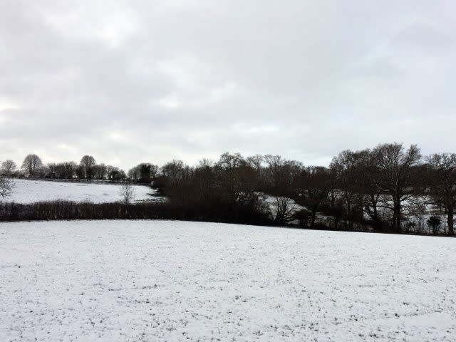 Wintry conditions near Bourton-on-the-Water in Gloucestershire  (Rebecca Wardle/PA)