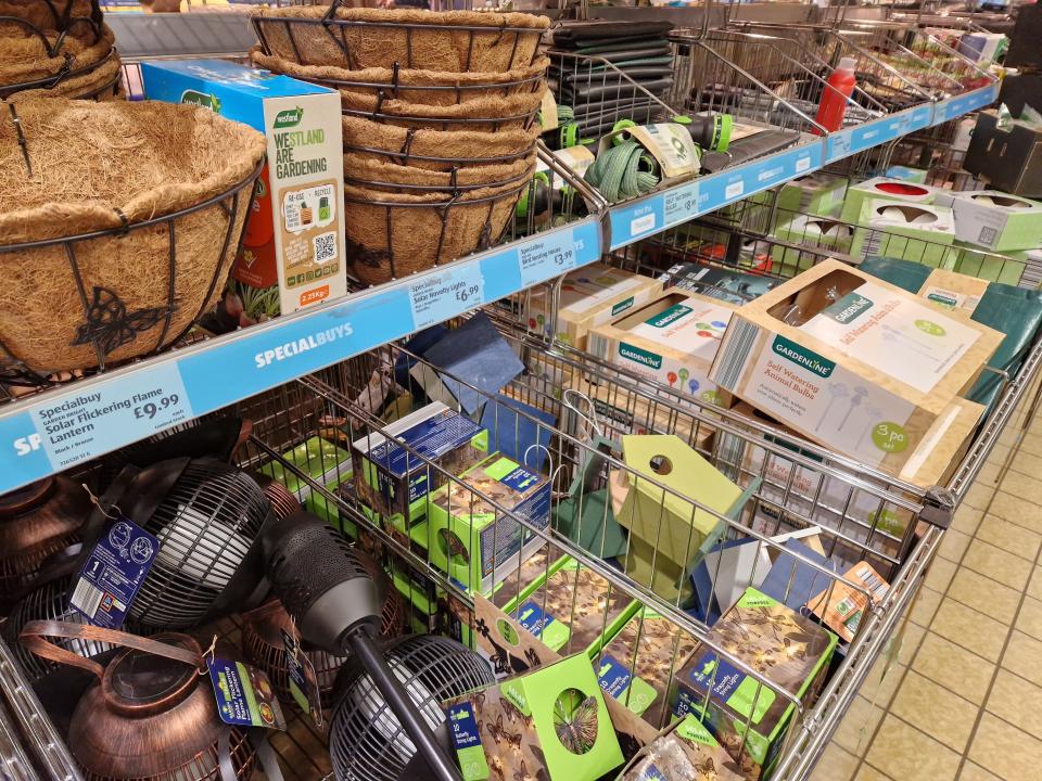 Gardening supplies at UK Aldi