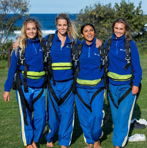 A photo of Nichole Wood, Helena Sauzier and Sogand Mohtat and Chelsie McLeod on The Bachelor Australia.